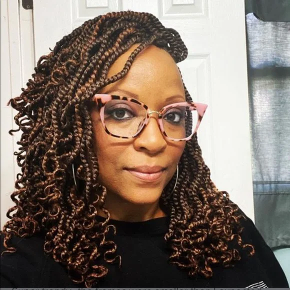 Pink blush rose leopard cat eye plastic eyeglasses frames brown new - Picture 5 of 14